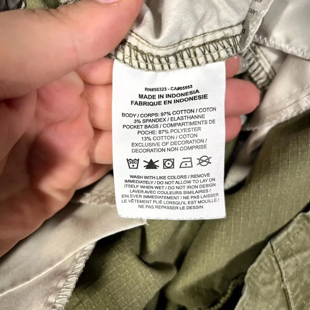 Nike SB Kearny Cargo Pants Olive Green Rip Stop Loose Fit Size 30 M A: 28x29